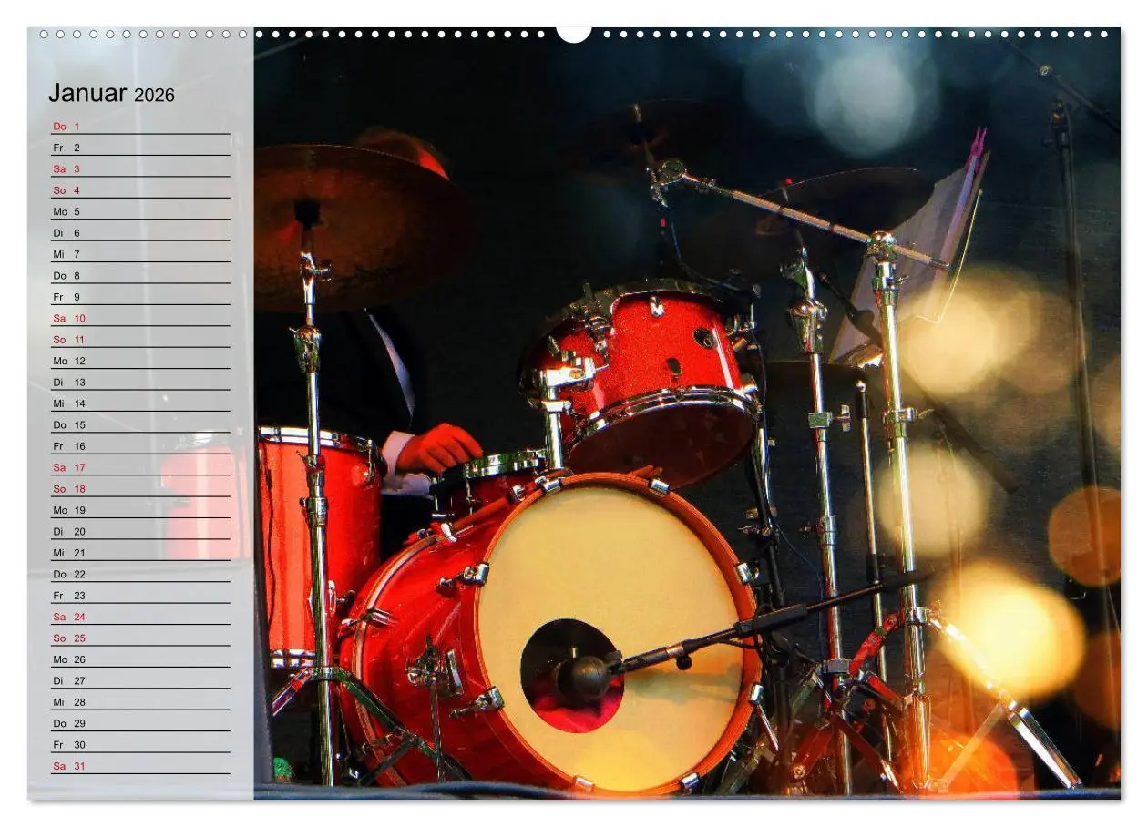 Bild: 9783457877722 | Schlagzeug onstage - "abgerockt" (Wandkalender 2026 DIN A2 quer),...