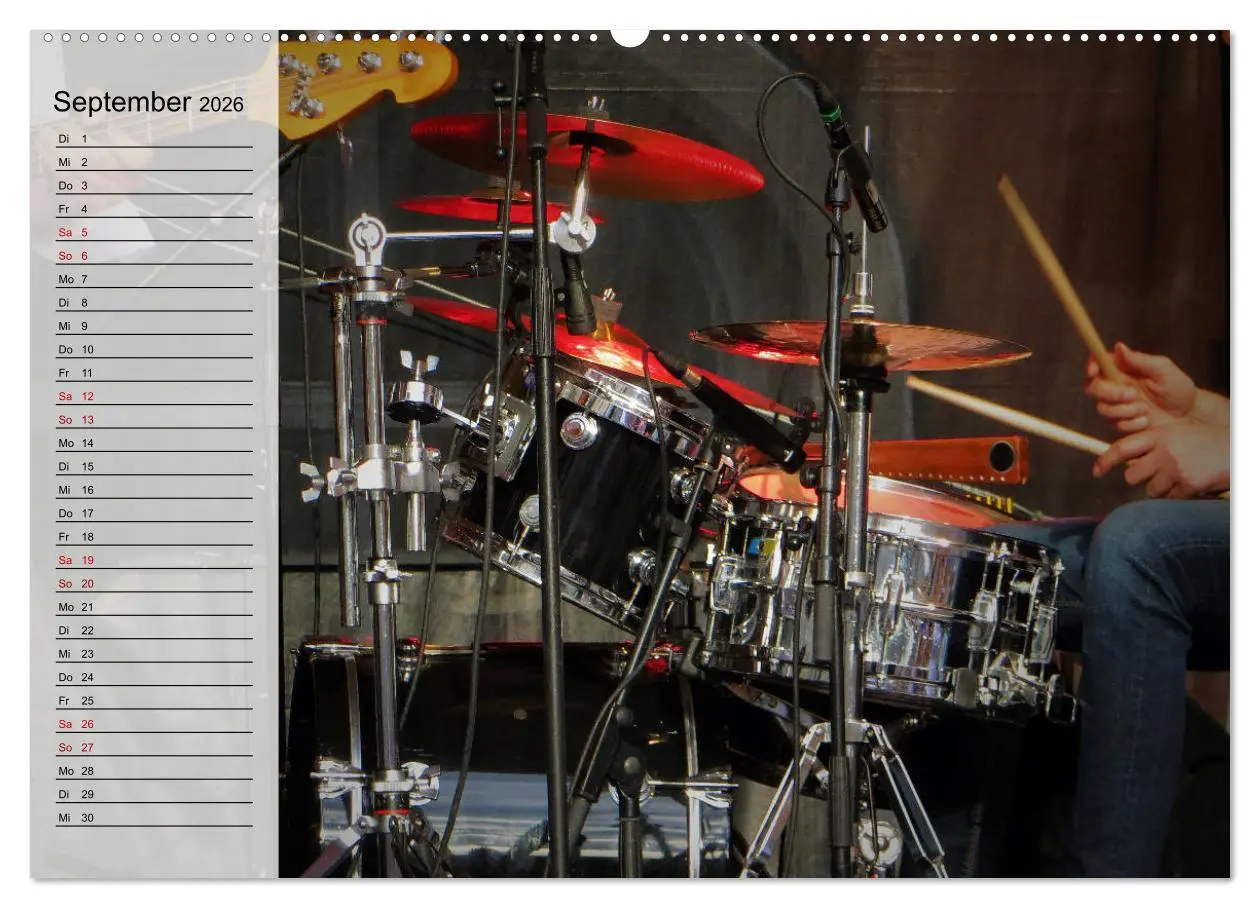 Bild: 9783457877722 | Schlagzeug onstage - "abgerockt" (Wandkalender 2026 DIN A2 quer),...