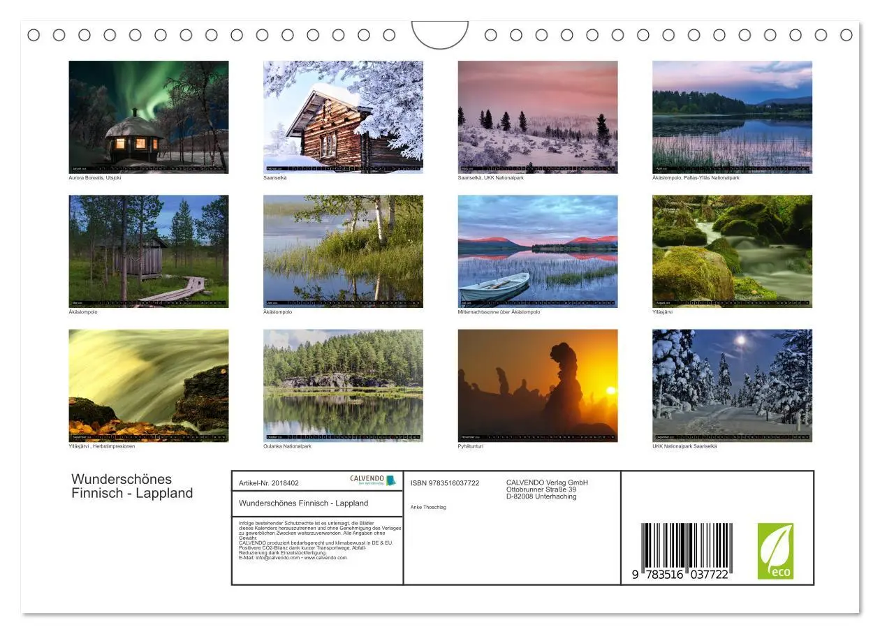 Bild: 9783516037722 | Wunderschönes Finnisch - Lappland (Wandkalender 2026 DIN A4 quer),...