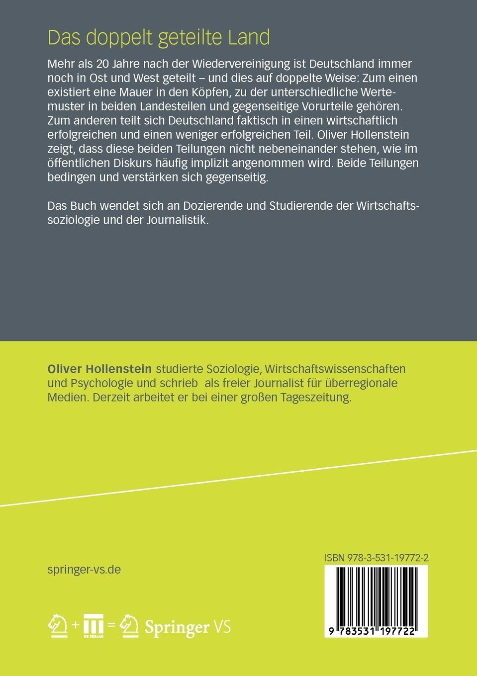 Rückseite: 9783531197722 | Das doppelt geteilte Land | Oliver Hollenstein | Taschenbuch | vi
