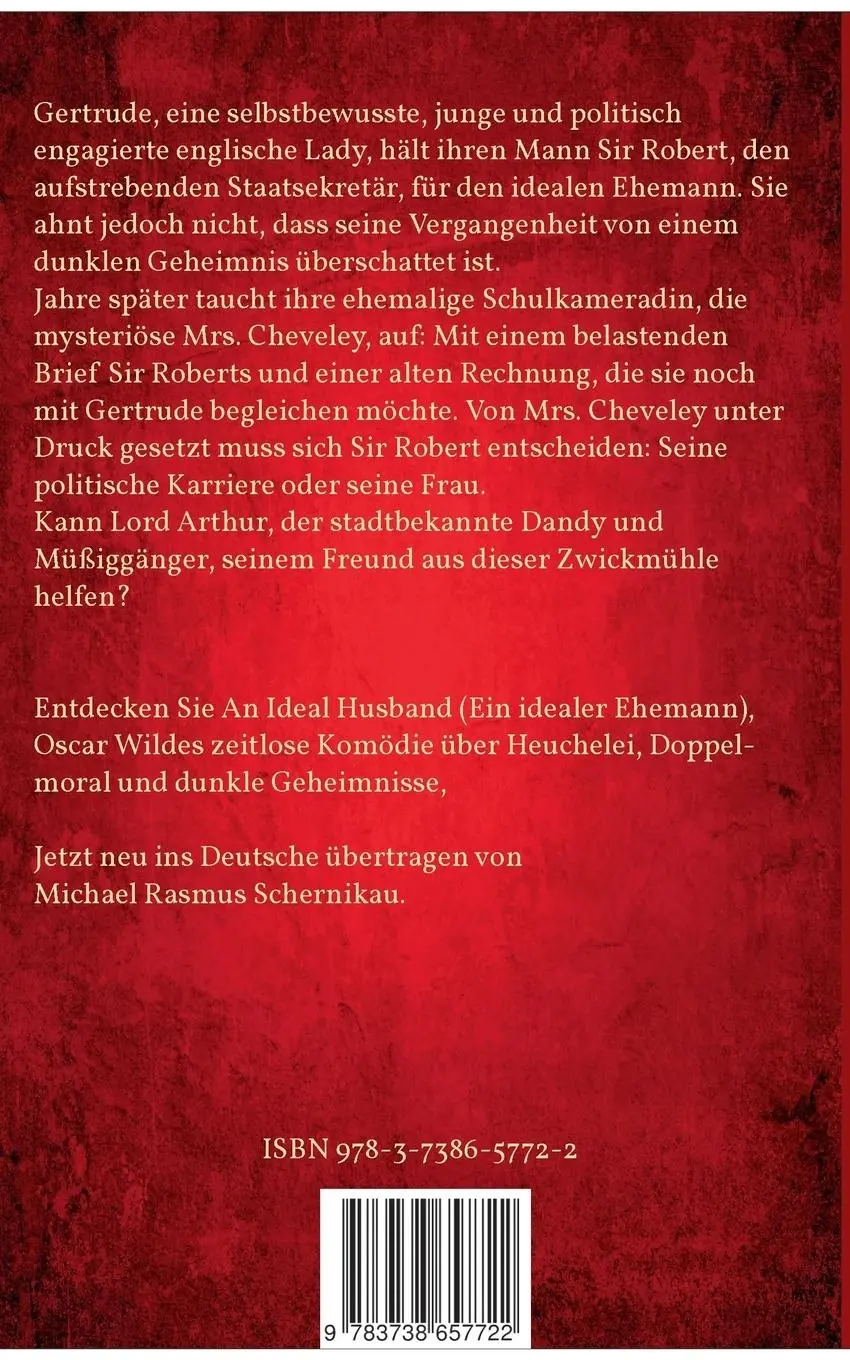 Rückseite: 9783738657722 | Ein idealer Ehemann | Oscar Wilde | Taschenbuch | 248 S. | Deutsch