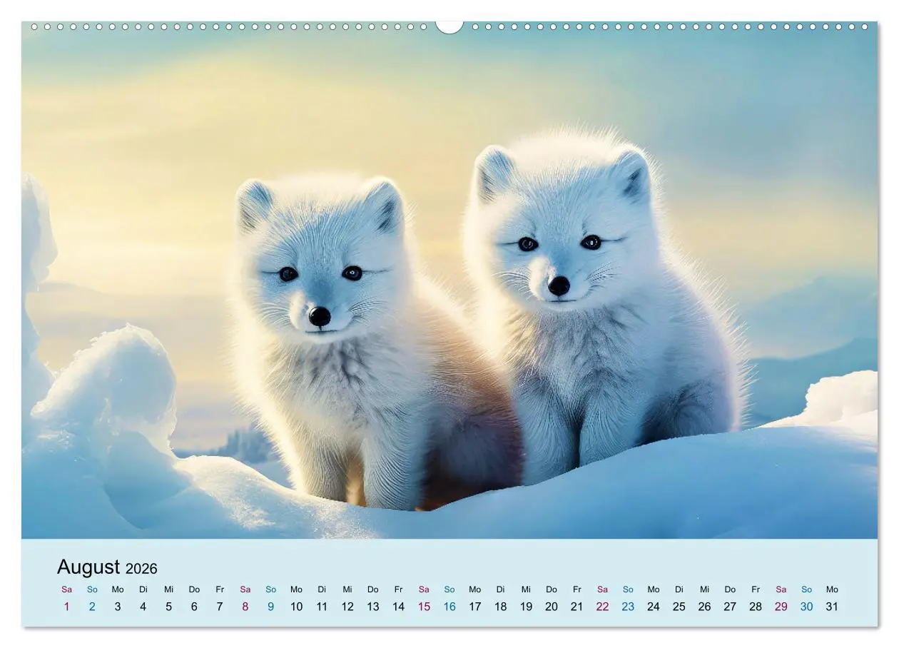 Bild: 9783457247822 | Tierkinder in Eis und Schnee (Wandkalender 2026 DIN A2 quer),...