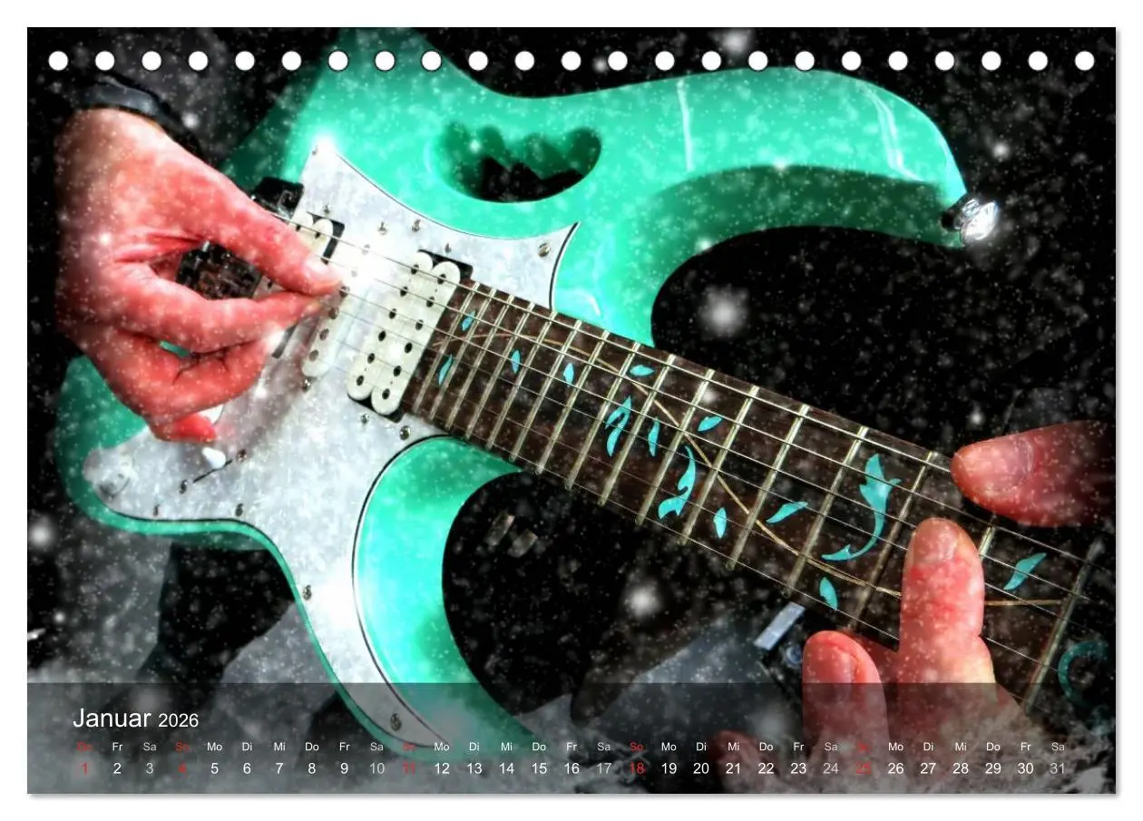 Bild: 9783516027822 | Rockgitarren Power (Tischkalender 2026 DIN A5 quer), CALVENDO...