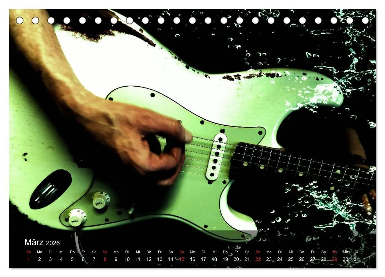 Bild: 9783516027822 | Rockgitarren Power (Tischkalender 2026 DIN A5 quer), CALVENDO...