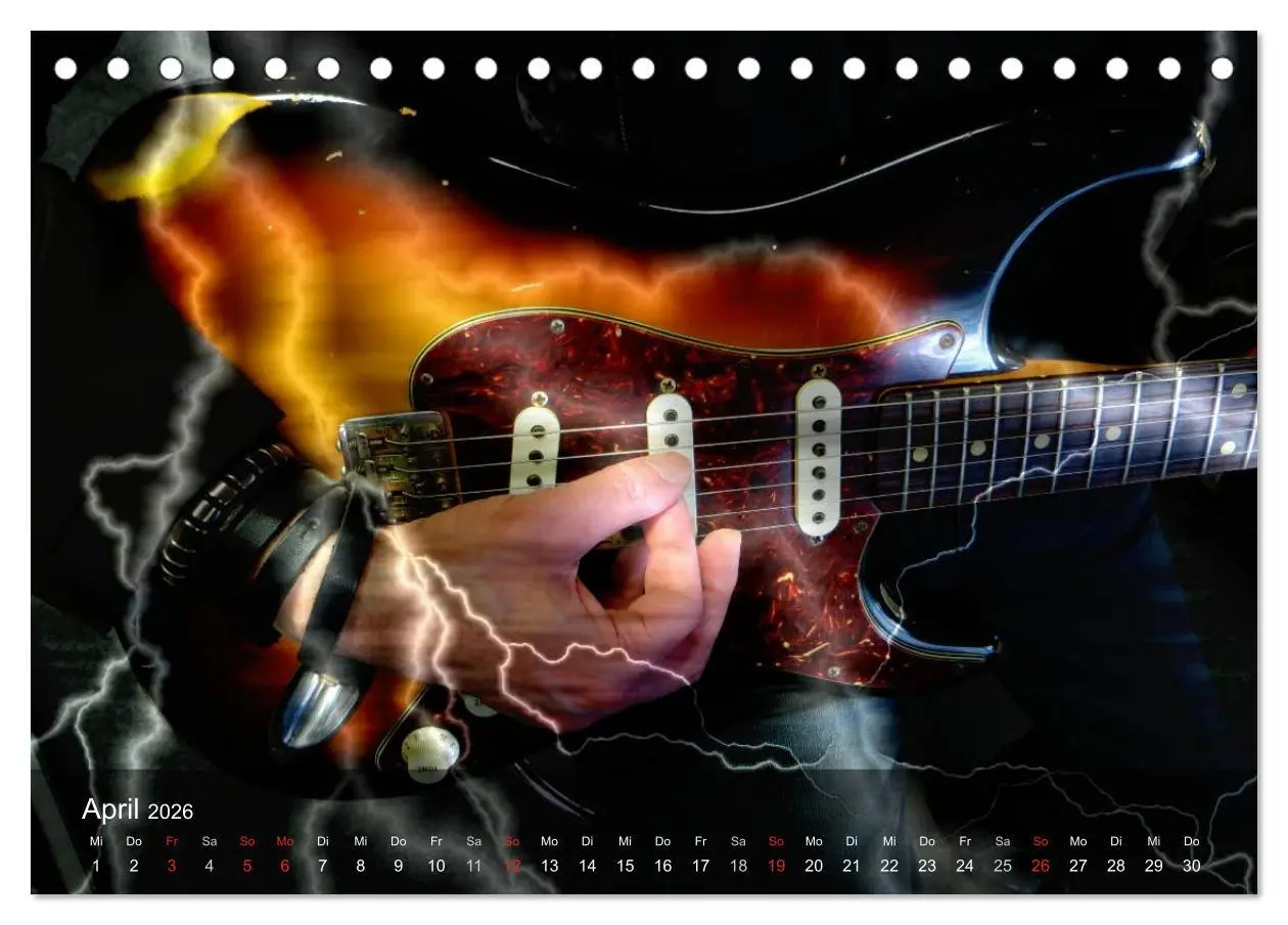 Bild: 9783516027822 | Rockgitarren Power (Tischkalender 2026 DIN A5 quer), CALVENDO...