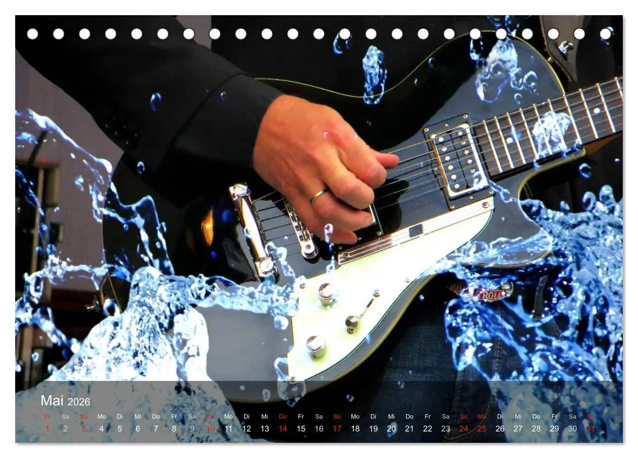 Bild: 9783516027822 | Rockgitarren Power (Tischkalender 2026 DIN A5 quer), CALVENDO...