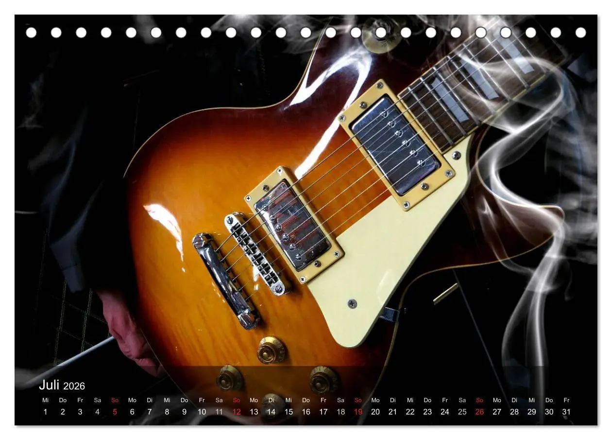 Bild: 9783516027822 | Rockgitarren Power (Tischkalender 2026 DIN A5 quer), CALVENDO...