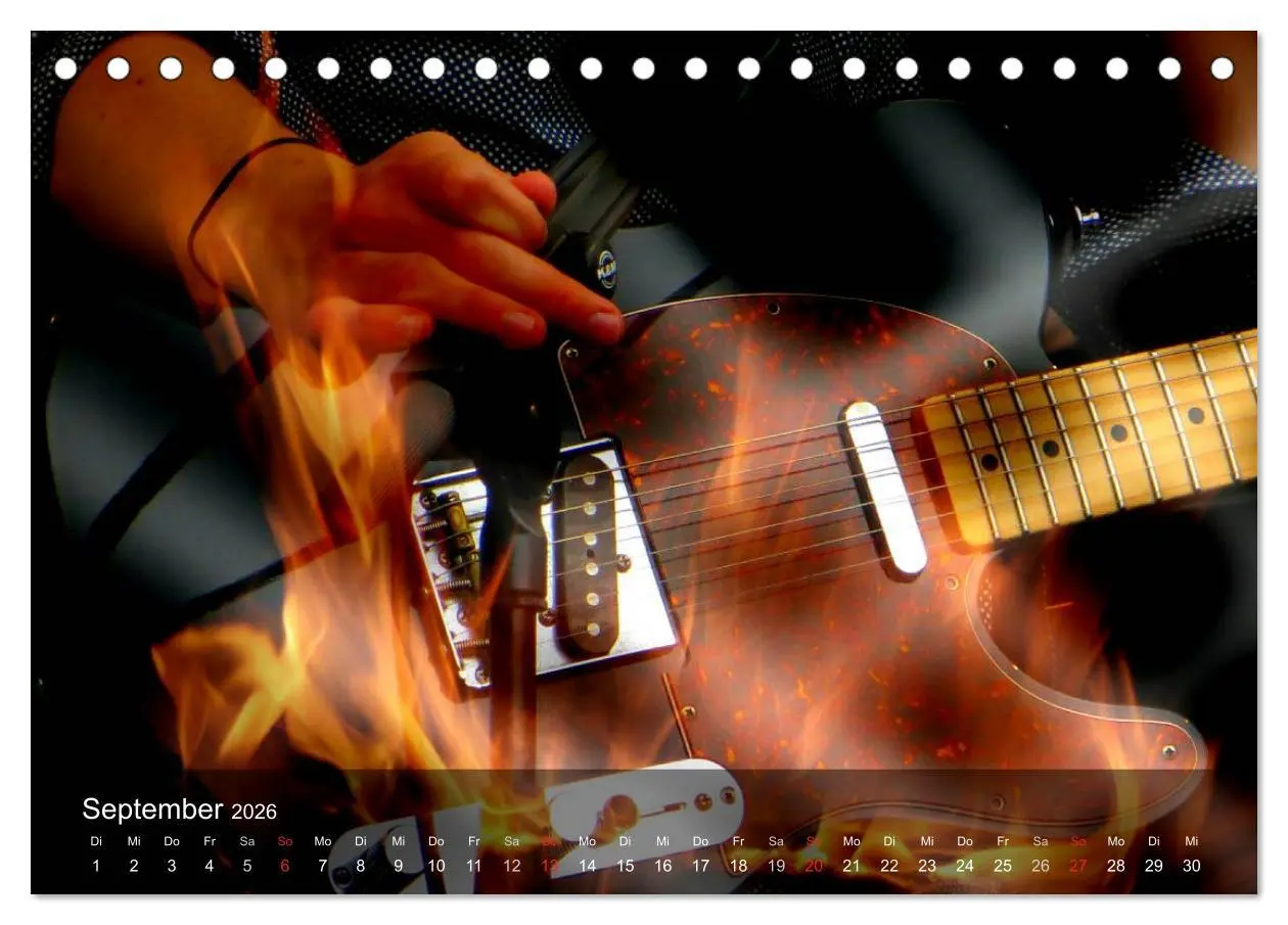 Bild: 9783516027822 | Rockgitarren Power (Tischkalender 2026 DIN A5 quer), CALVENDO...