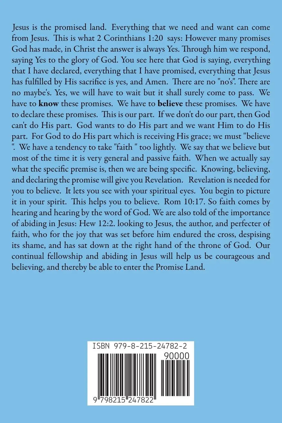 Rückseite: 9798215247822 | Jesus Is The Promise Land | Shalom Jim | Taschenbuch | Englisch | 2023