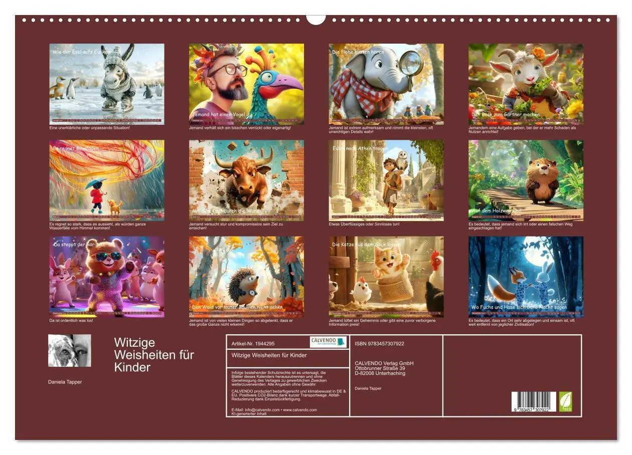Bild: 9783457307922 | Witzige Weisheiten für Kinder (Wandkalender 2026 DIN A2 quer),...