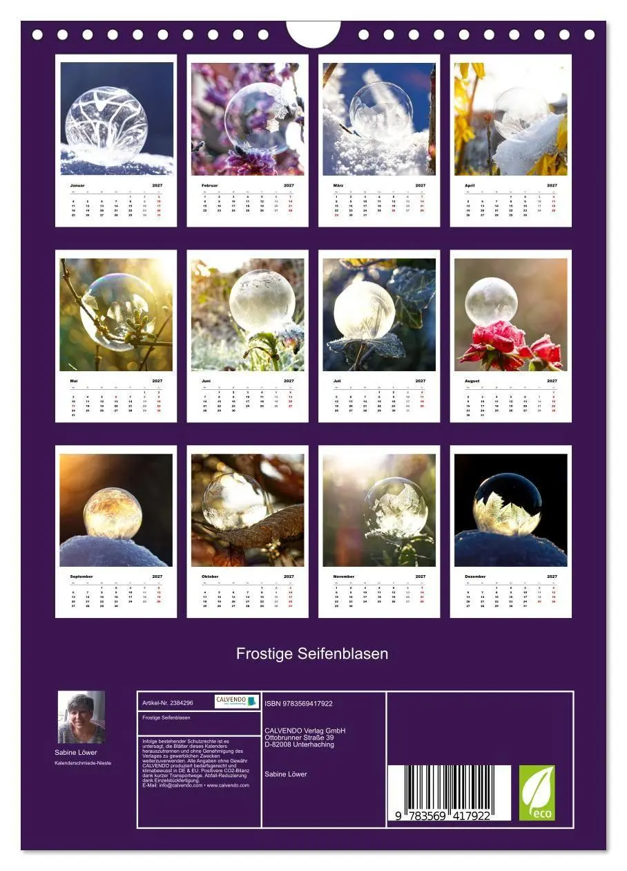 Bild: 9783569417922 | Frostige Seifenblasen (Wandkalender 2027 DIN A4 hoch), CALVENDO...