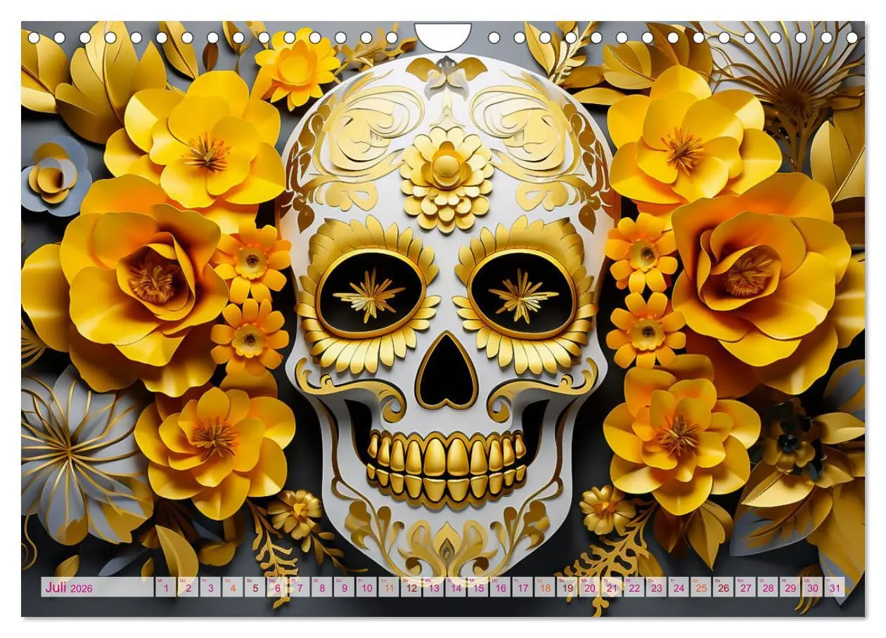 Bild: 9783457368022 | Skull Flower - Totenkopf ART (Wandkalender 2026 DIN A4 quer),...