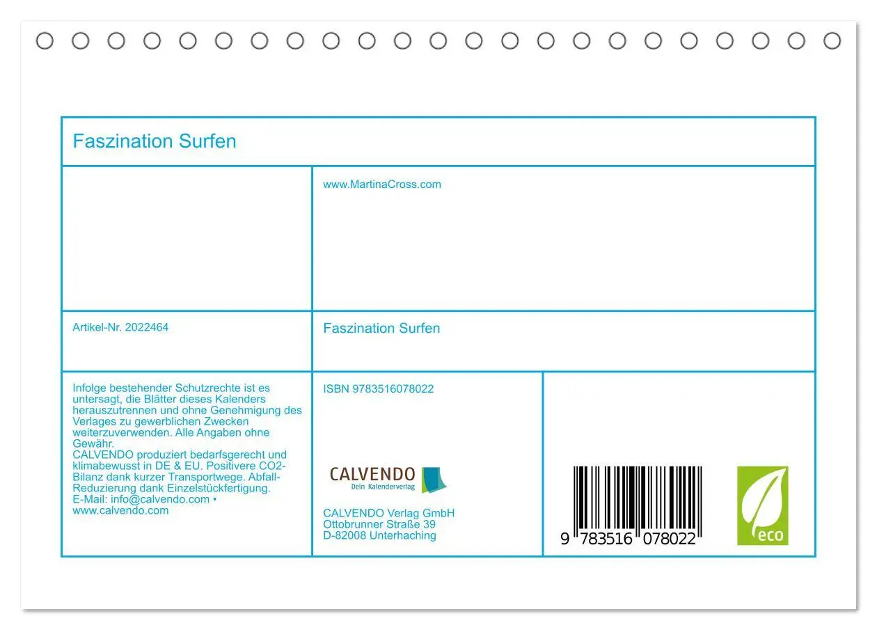 Bild: 9783516078022 | Faszination Surfen (Tischkalender 2026 DIN A5 quer), CALVENDO...