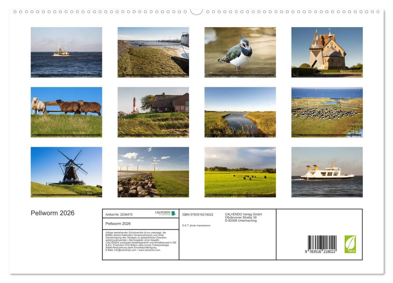 Bild: 9783516218022 | Pellworm 2026 (hochwertiger Premium Wandkalender 2026 DIN A2 quer),...