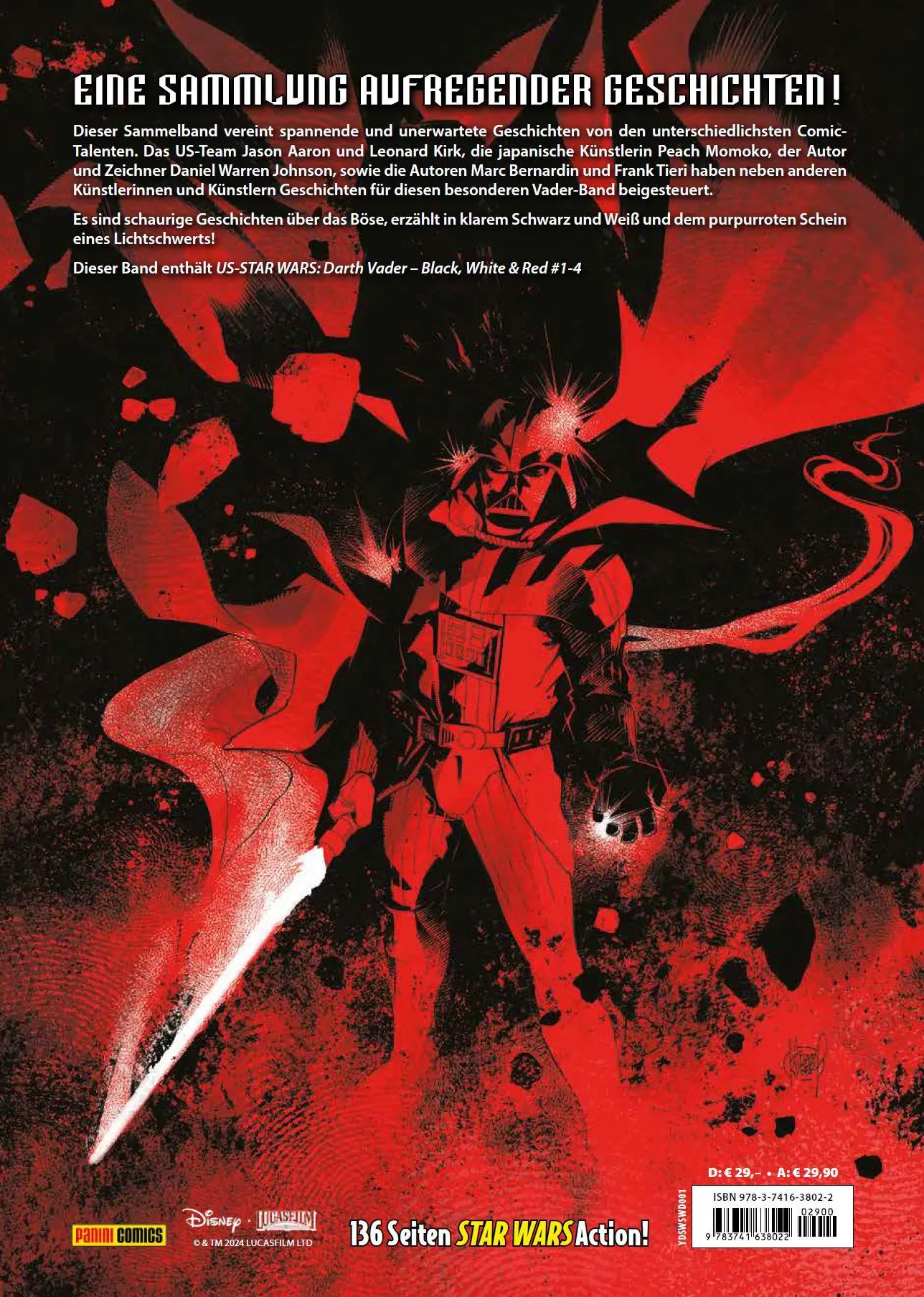 Rückseite: 9783741638022 | Star Wars Comics: Darth Vader - Schwarz, Weiss &amp; Rot Deluxe | Buch