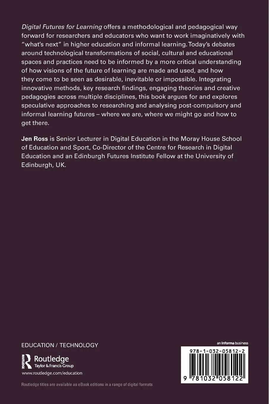 Rückseite: 9781032058122 | Digital Futures for Learning | Speculative Methods and Pedagogies