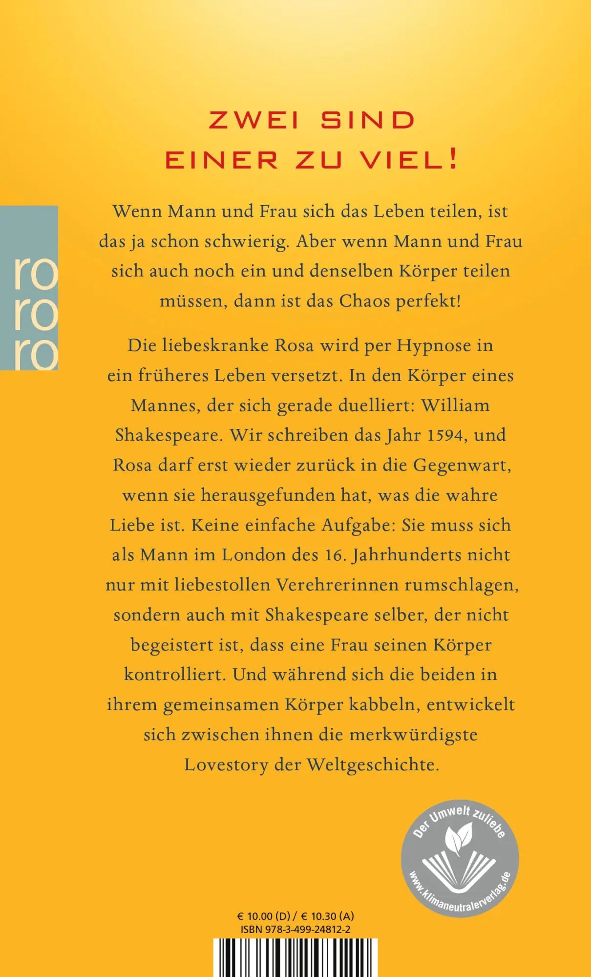 Rückseite: 9783499248122 | Plötzlich Shakespeare | David Safier | Taschenbuch | 320 S. | Deutsch