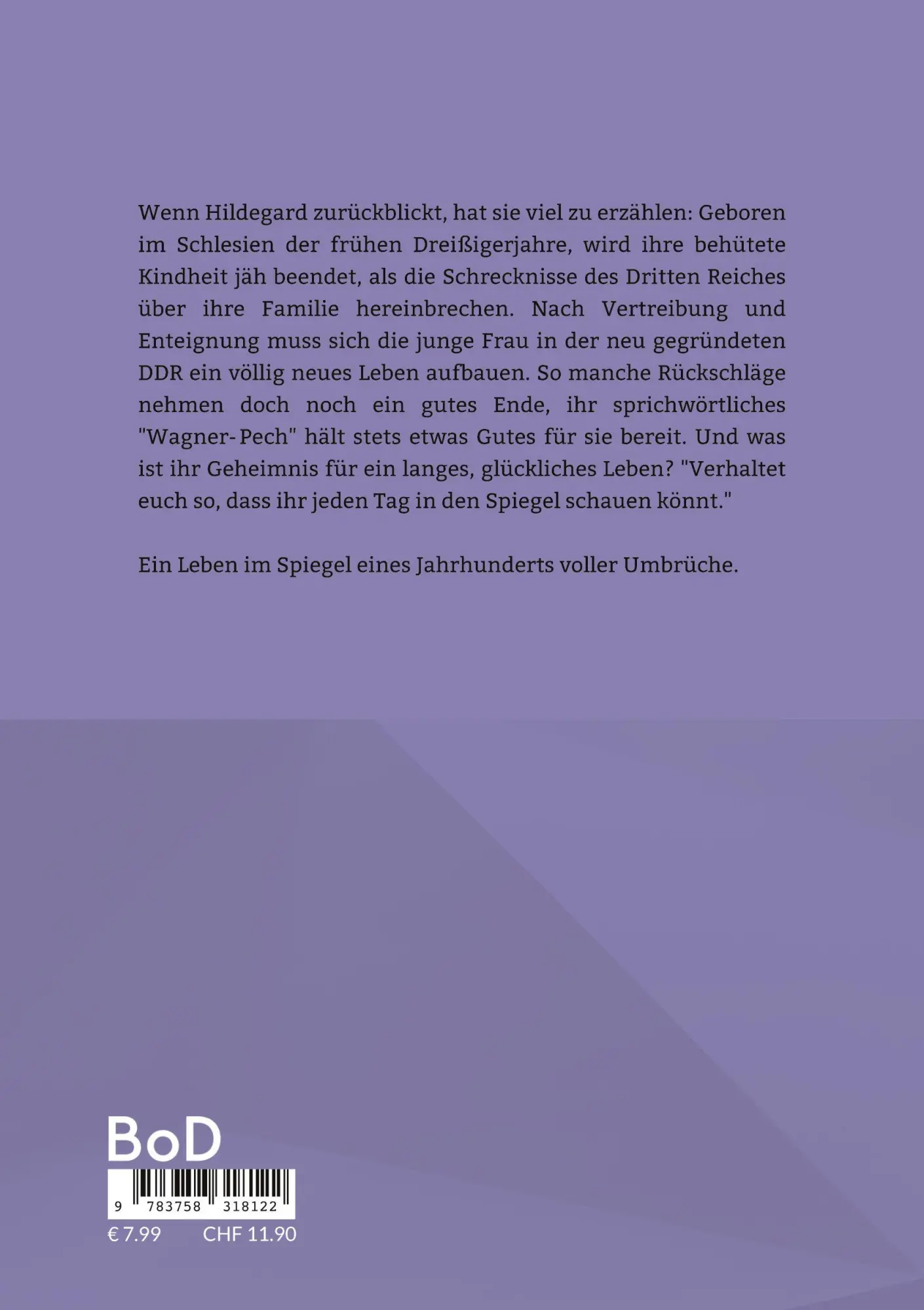 Rückseite: 9783758318122 | Vier Epochen und ein Leben | Die Geschichte meiner Mutter | Wagner