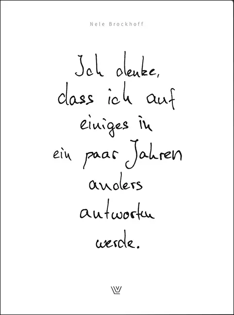 Cover: 9783785808122 | Ich denke, dass ich auf einiges in ein paar Jahren anders antworten...