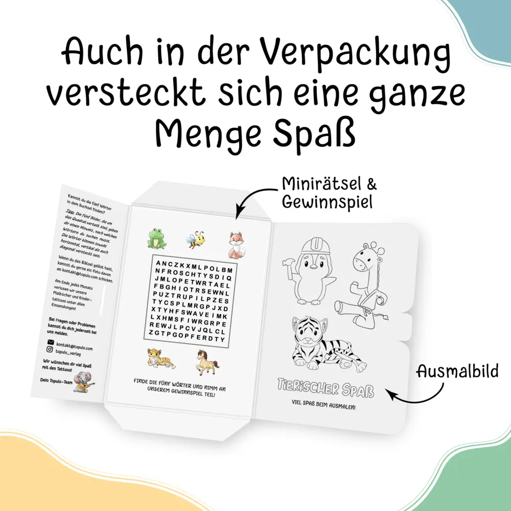 Bild: 4270003448222 | 150 hautfreundliche Kindertattoos - Thema: Tierischer Spaß | Deutsch