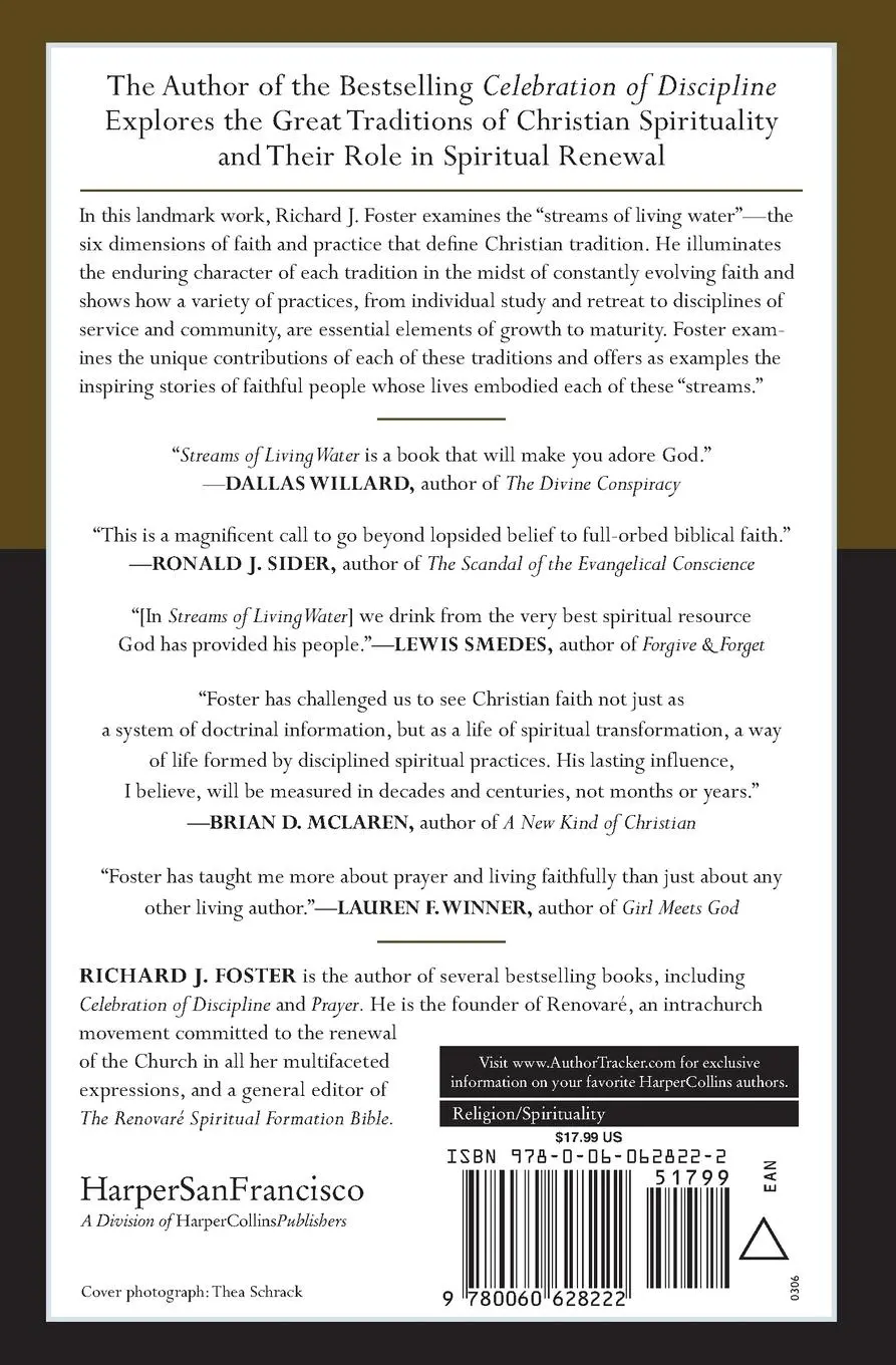 Rückseite: 9780060628222 | Streams of Living Water | Richard J Foster | Taschenbuch | Englisch