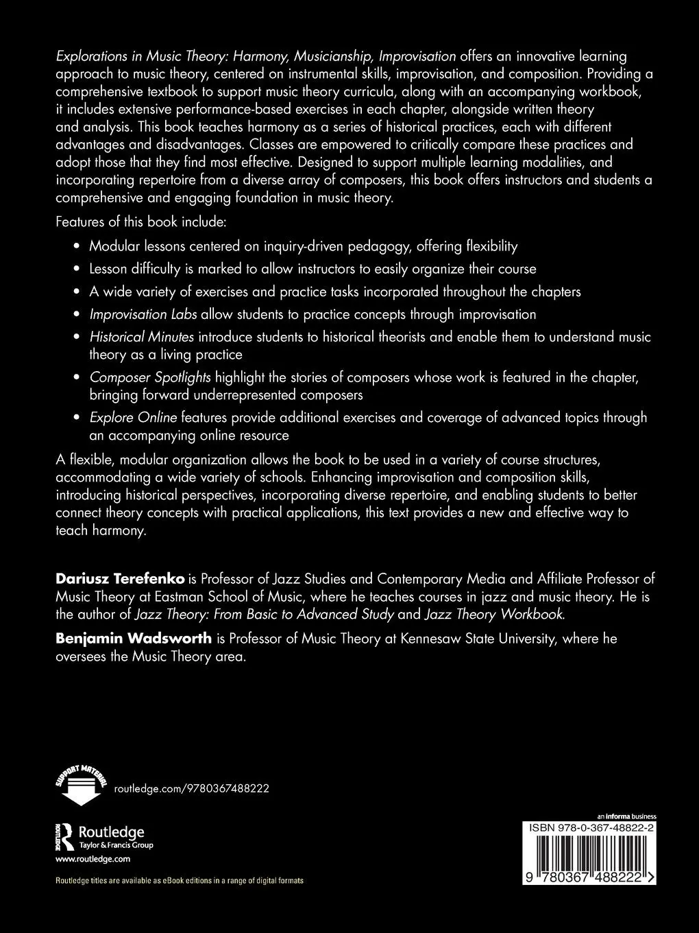 Rückseite: 9780367488222 | Explorations in Music Theory | Harmony, Musicianship, Improvisation