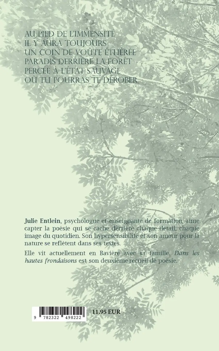 Rückseite: 9782322498222 | Dans les hautes frondaisons | Julie Entlein | Taschenbuch | Paperback