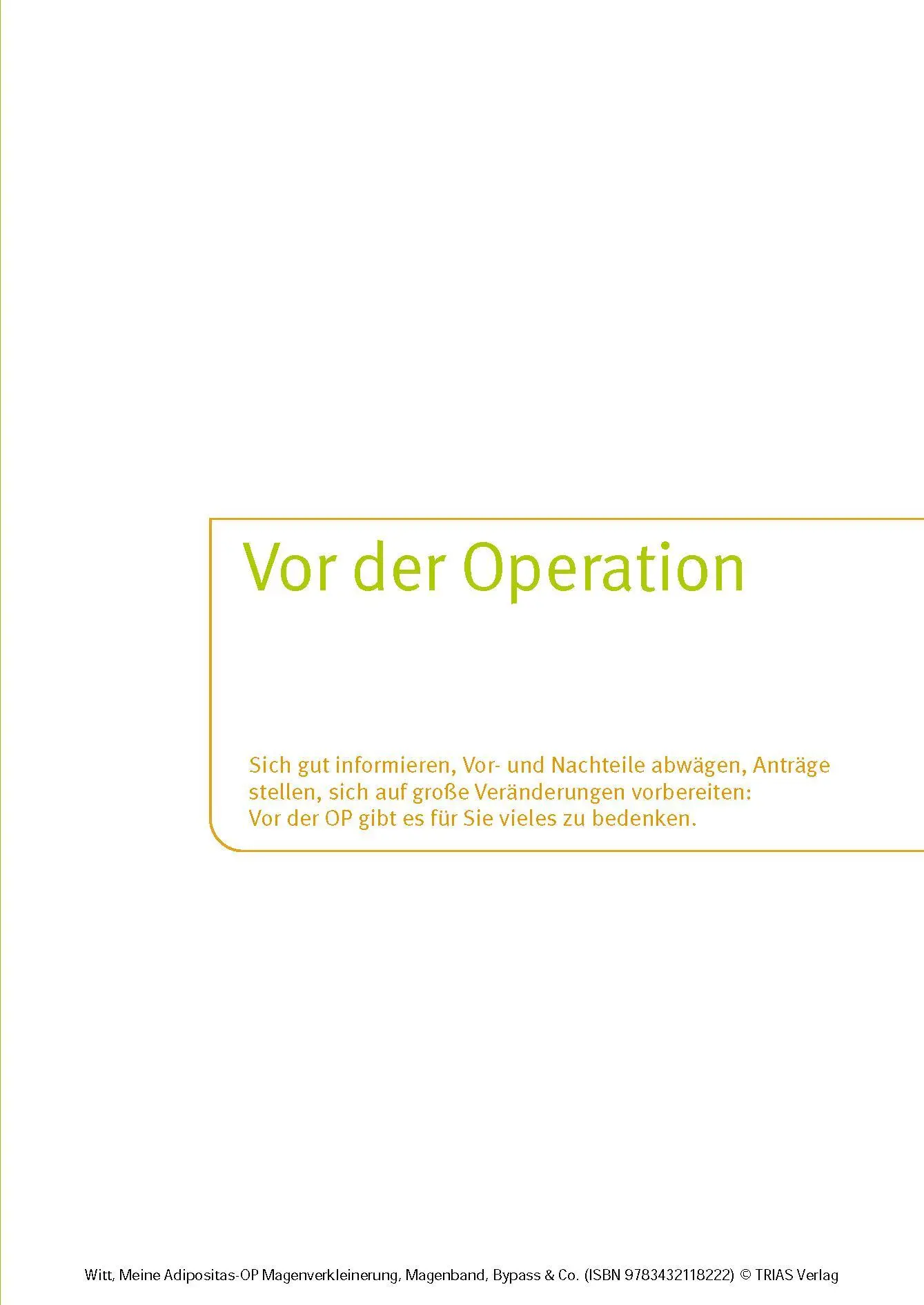 Bild: 9783432118222 | Meine Adipositas-OP. Magenverkleinerung, Magenband, Bypass &amp; Co.