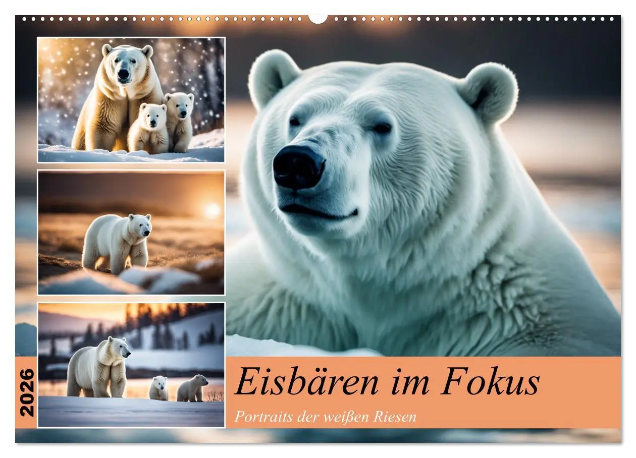 Cover: 9783457418222 | Eisbären im Fokus (Wandkalender 2026 DIN A2 quer), CALVENDO...