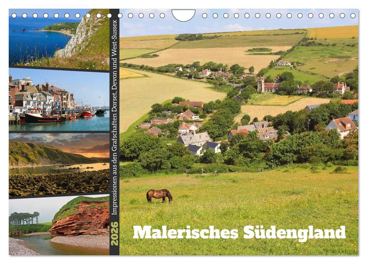 Cover: 9783516128222 | Malerisches Südengland 2026 (Wandkalender 2026 DIN A4 quer),...