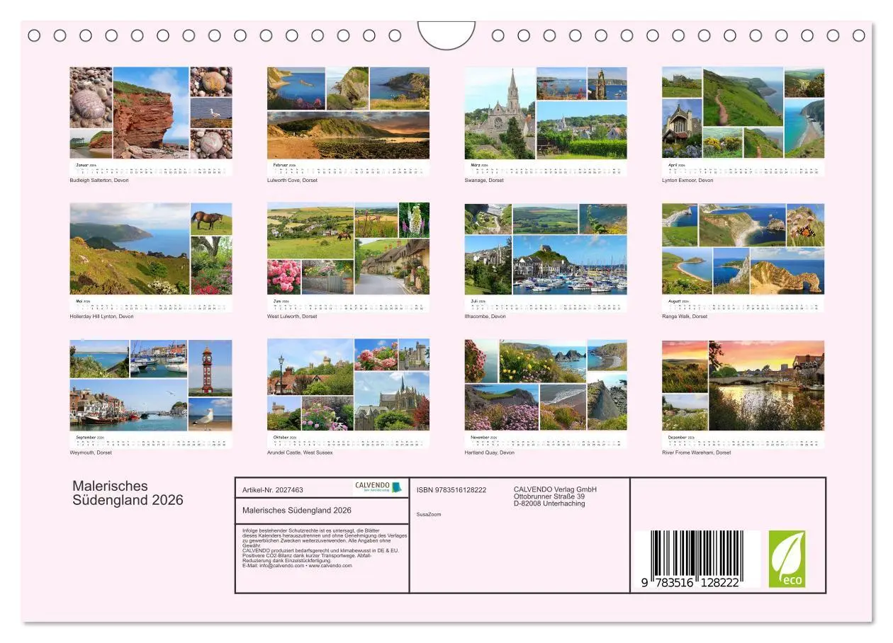Bild: 9783516128222 | Malerisches Südengland 2026 (Wandkalender 2026 DIN A4 quer),...