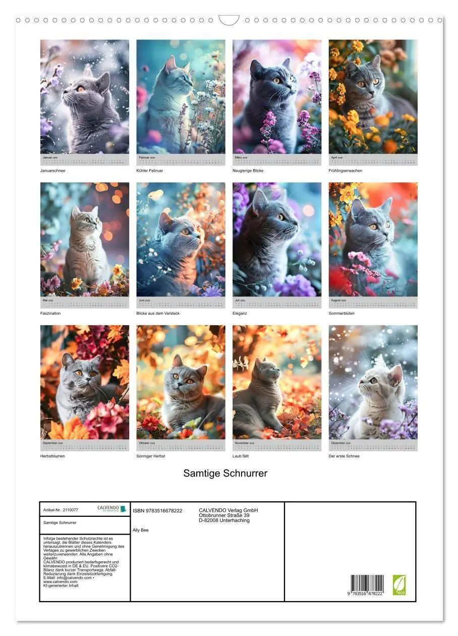 Bild: 9783516678222 | Samtige Schnurrer (Wandkalender 2026 DIN A2 hoch), CALVENDO...