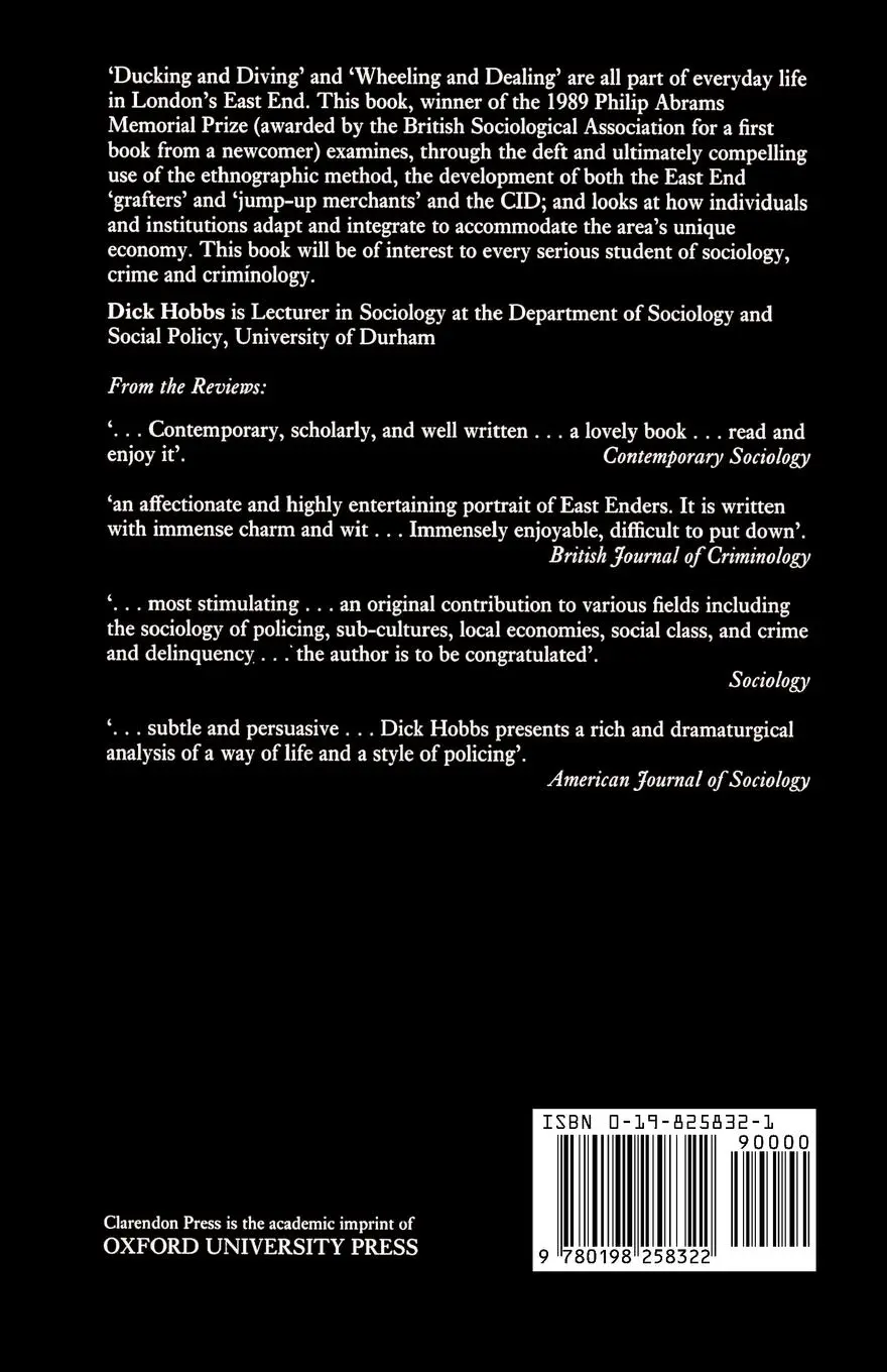 Rückseite: 9780198258322 | Doing the Business | Dick Hobbs | Taschenbuch | Englisch | 2001