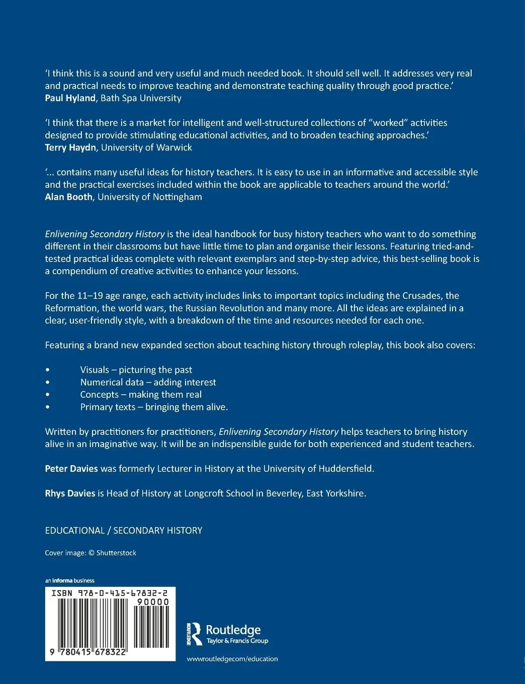Rückseite: 9780415678322 | Enlivening Secondary History | Peter Davies (u. a.) | Taschenbuch