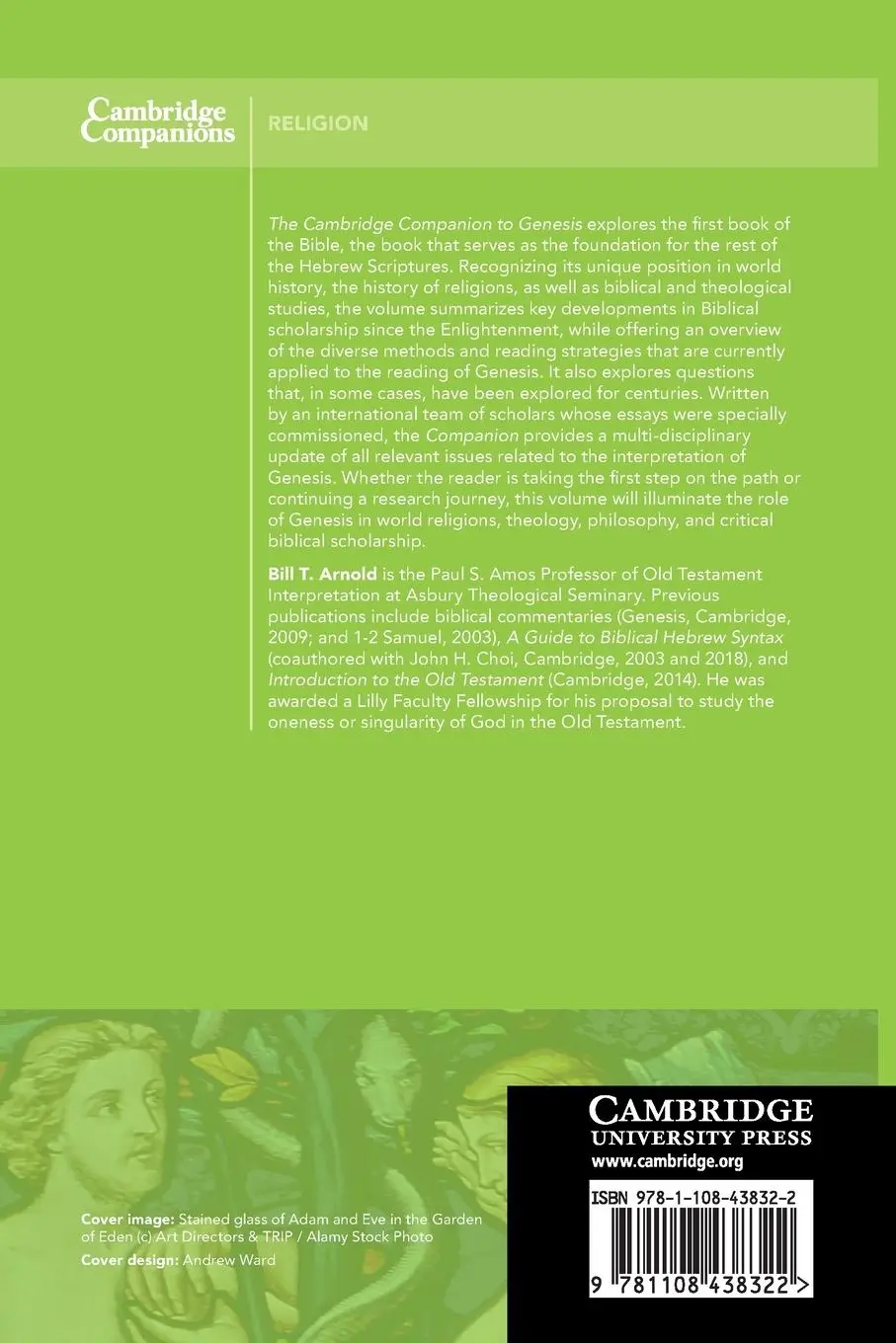 Rückseite: 9781108438322 | The Cambridge Companion to Genesis | Bill T. Arnold | Taschenbuch
