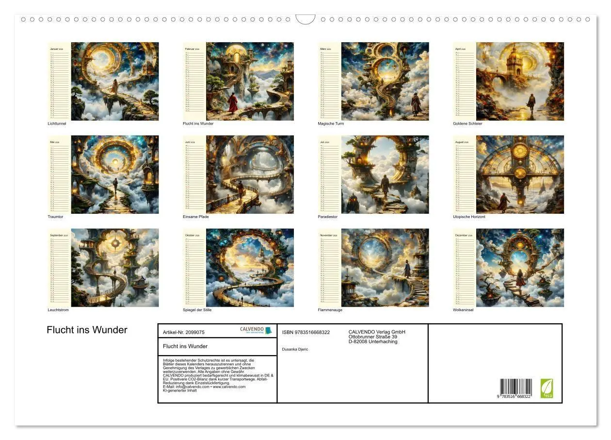 Bild: 9783516668322 | Flucht ins Wunder (Wandkalender 2026 DIN A2 quer), CALVENDO...