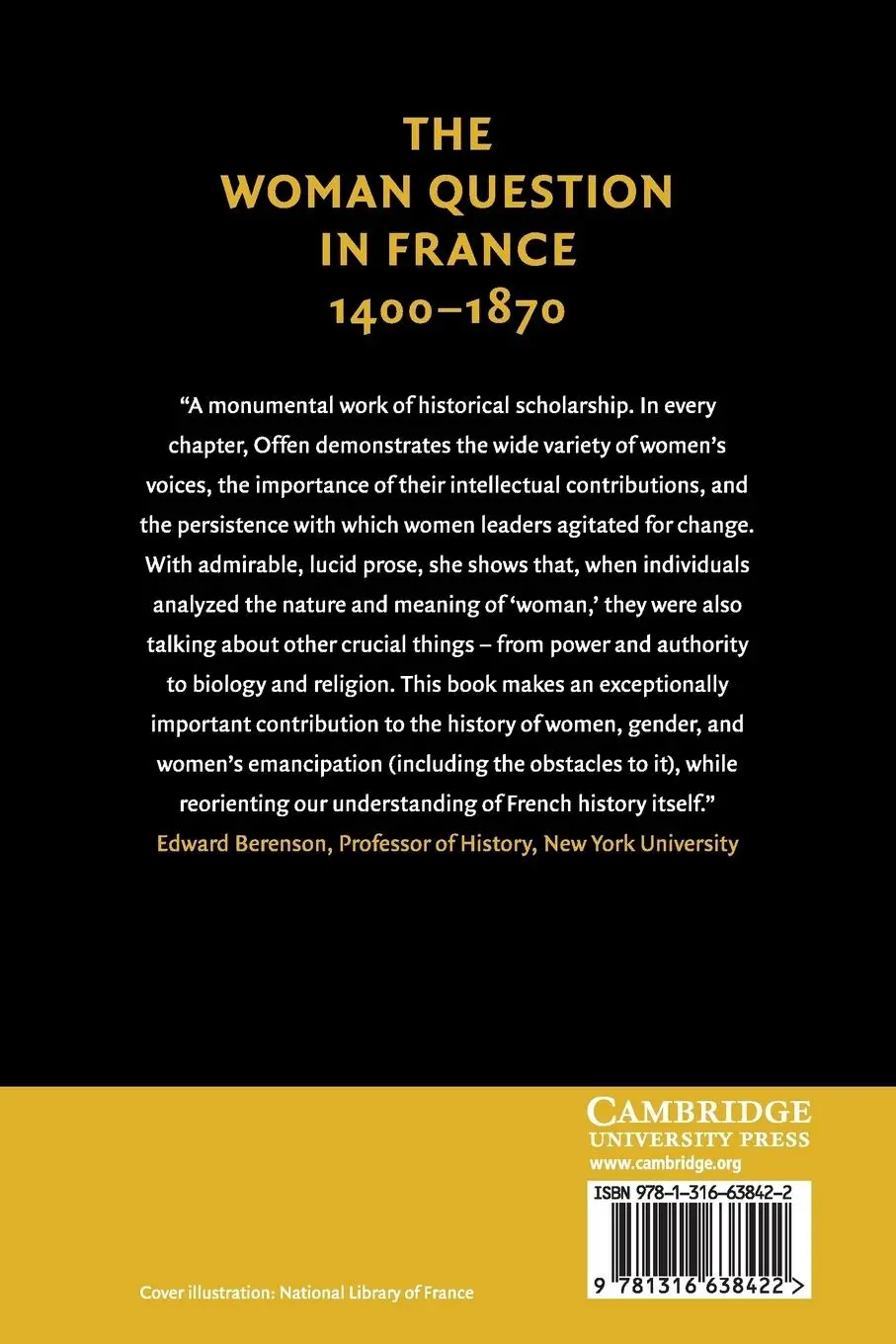 Rückseite: 9781316638422 | The Woman Question in France, 1400-1870 | Karen Offen | Taschenbuch
