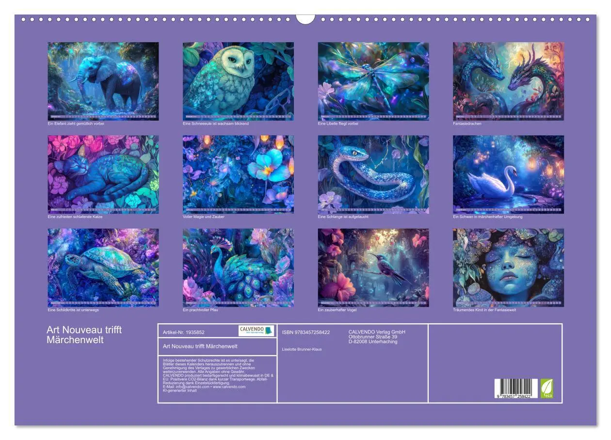 Bild: 9783457258422 | Art Nouveau trifft Märchenwelt (Wandkalender 2026 DIN A2 quer),...