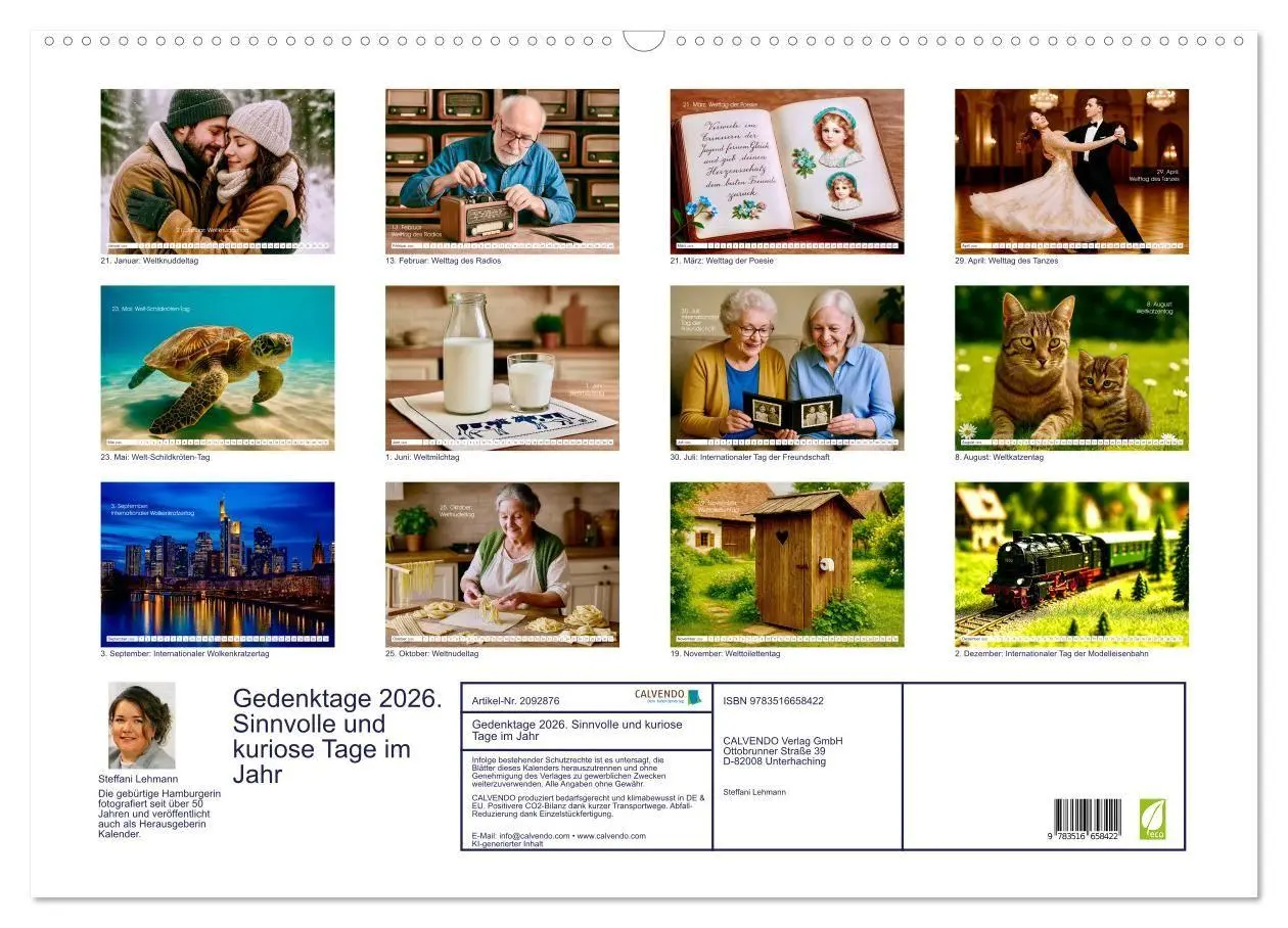 Bild: 9783516658422 | Gedenktage 2026. Sinnvolle und kuriose Tage im Jahr (Wandkalender...