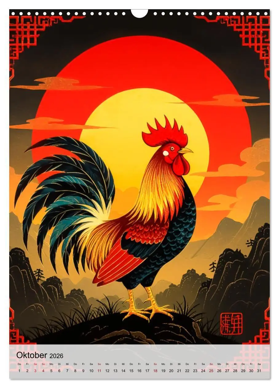 Bild: 9783516728422 | Die 12 chinesischen Tierkreiszeichen (Wandkalender 2026 DIN A3...