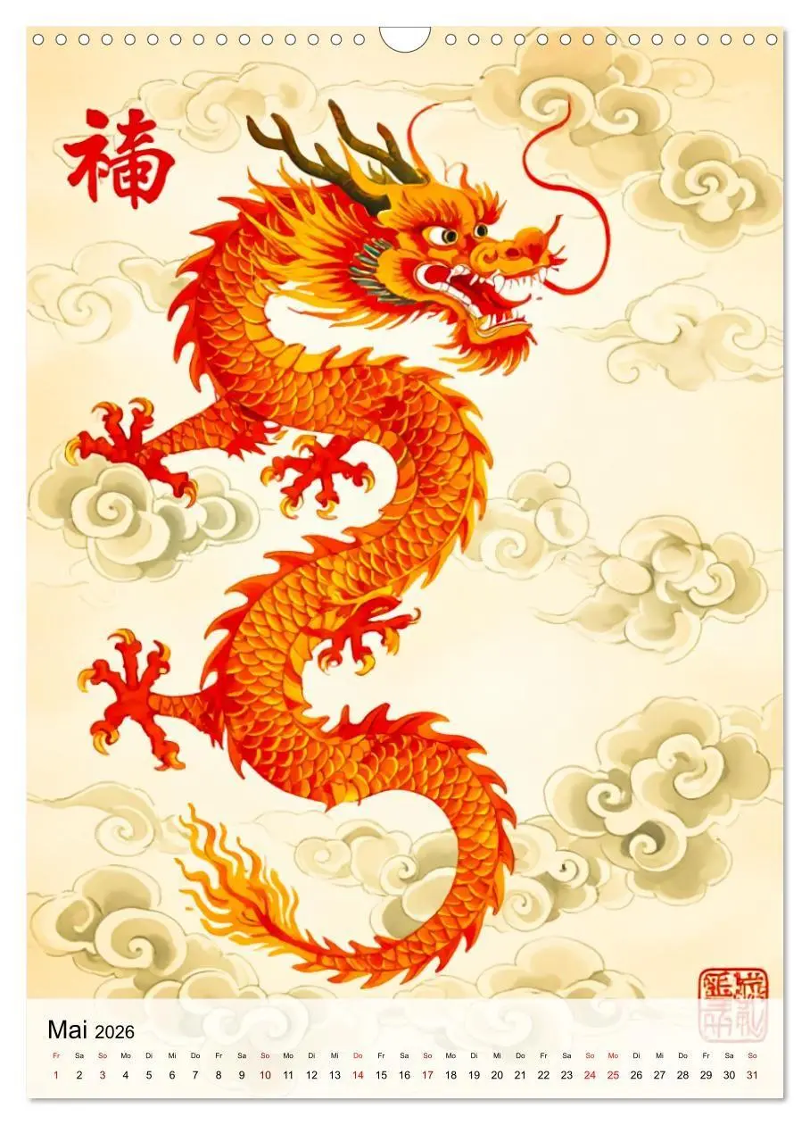 Bild: 9783516728422 | Die 12 chinesischen Tierkreiszeichen (Wandkalender 2026 DIN A3...
