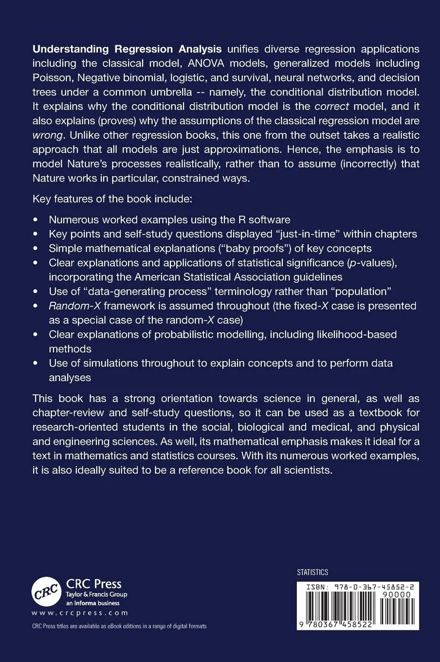 Rückseite: 9780367458522 | Understanding Regression Analysis | Peter H. Westfall (u. a.) | Buch