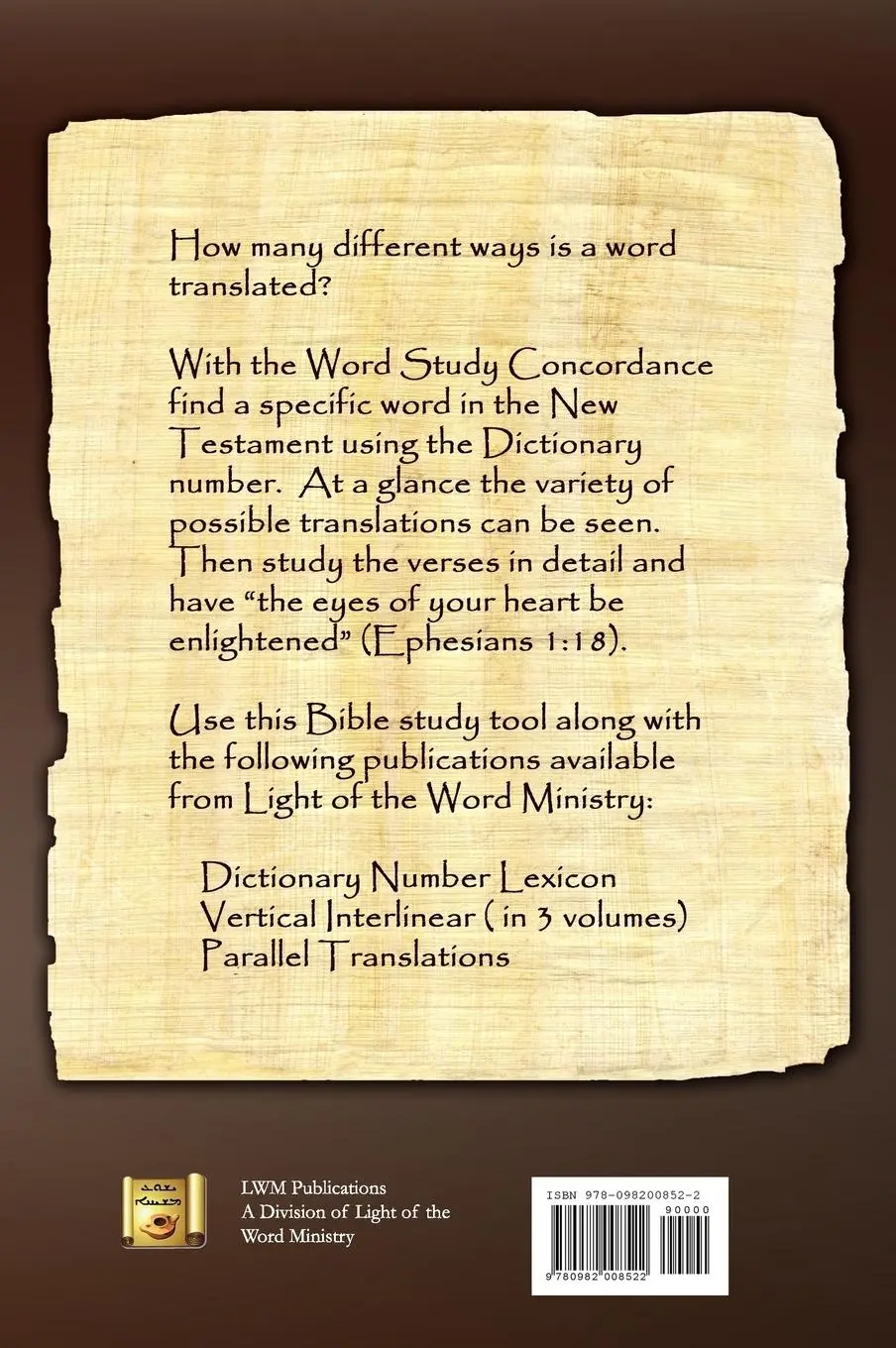Rückseite: 9780982008522 | Aramaic Peshitta New Testament Word Study Concordance | Magiera | Buch