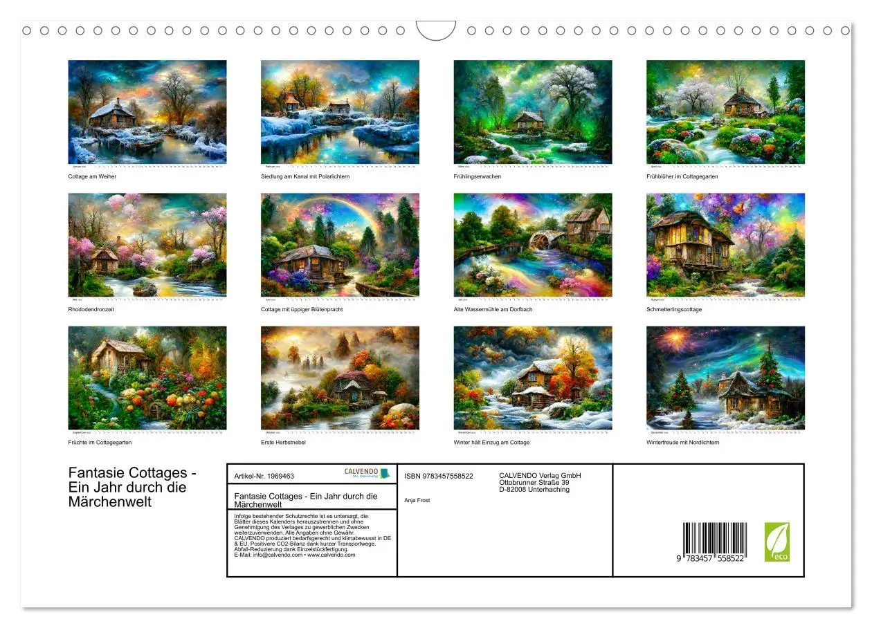 Bild: 9783457558522 | Fantasie Cottages - Ein Jahr durch die Märchenwelt (Wandkalender...