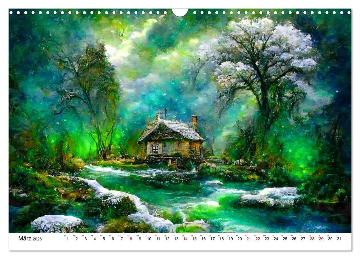 Bild: 9783457558522 | Fantasie Cottages - Ein Jahr durch die Märchenwelt (Wandkalender...