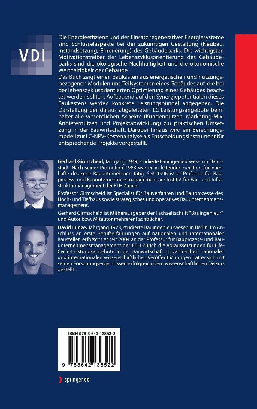 Rückseite: 9783642138522 | Nachhaltig optimierte Gebäude | David Lunze (u. a.) | Buch | xii