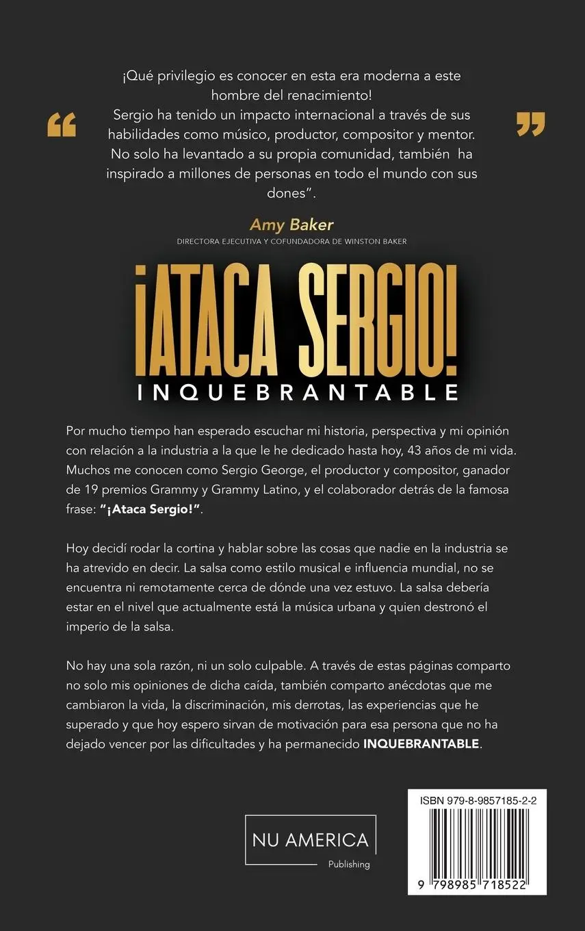 Rückseite: 9798985718522 | Ataca Sergio | Inquebrantable | Sergio George | Buch | Spanisch | 2023