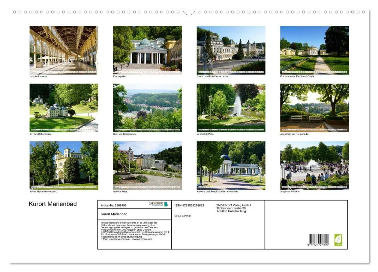 Bild: 9783569278622 | Kurort Marienbad (Wandkalender 2027 DIN A2 quer), CALVENDO...