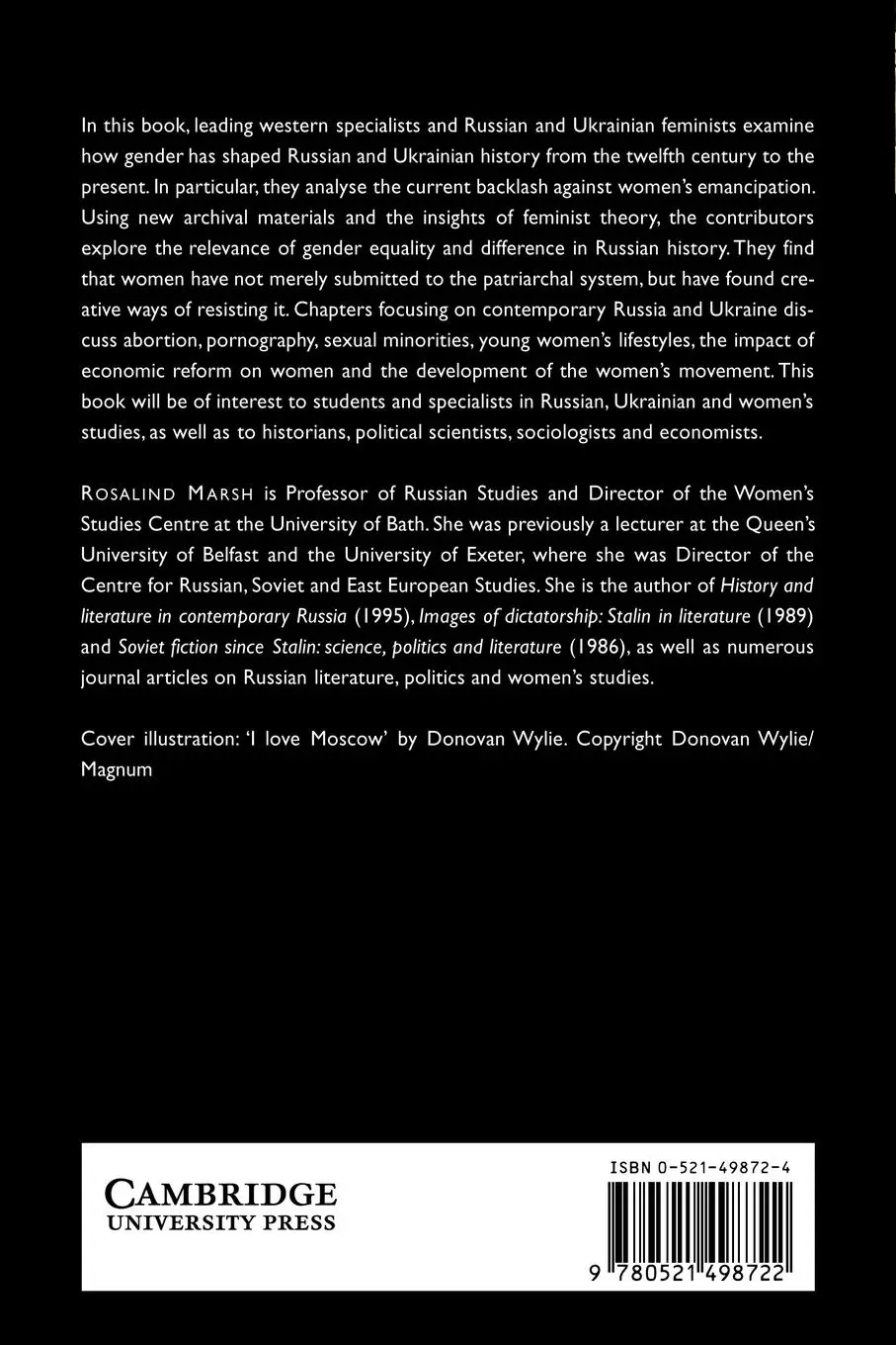 Rückseite: 9780521498722 | Women in Russia and Ukraine | Rosalind J. Marsh | Taschenbuch | 2006