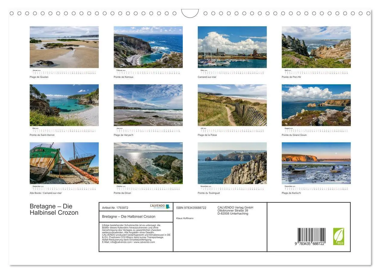 Bild: 9783435688722 | Bretagne - Die Halbinsel Crozon (Wandkalender 2025 DIN A3 quer),...